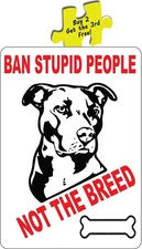 Pit Bull Ban Stupid People Not The Breed Adopt Animals Decal Sticker p446
