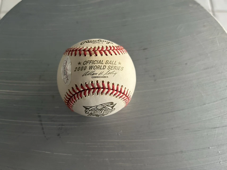 Bernie Williams In-Person SIGNED Rawlings 2000 World Series Baseball JSA - Image 2 of 4