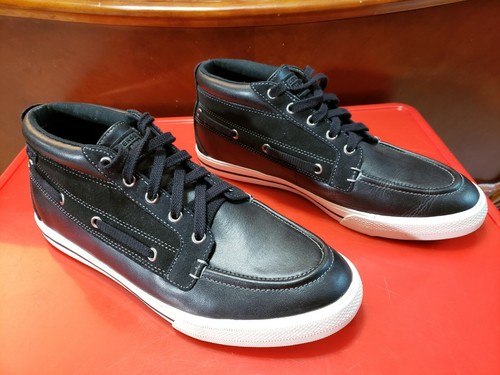 Converse Black Leather Boat Shoes Mens 