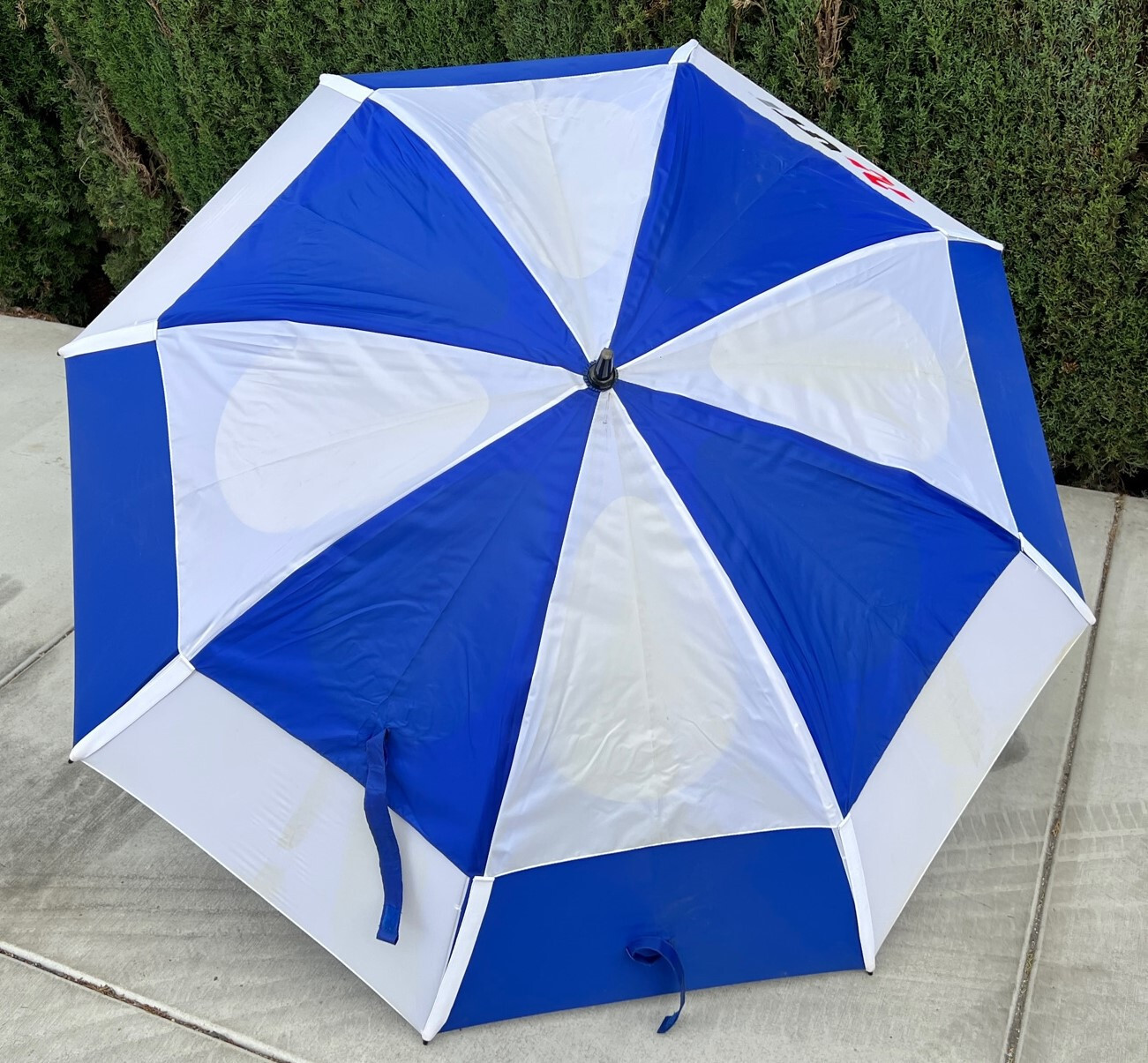 GustBuster Golf Umbrella Double Vented in Blue and White 48" eBay