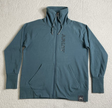 Ariat Organic Cotton Full Zip Performance Jacket Womens Large Blue Teal Big Logo