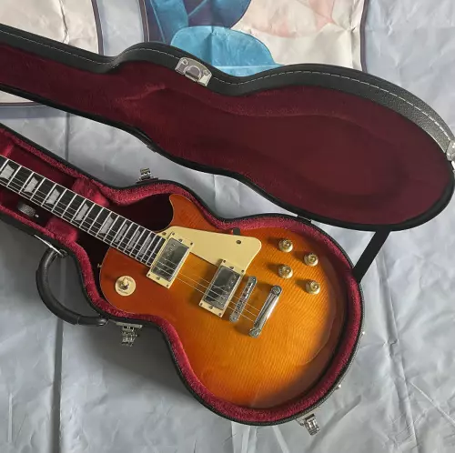 1960 Honey Burst LP Electric Guitar Flamed Maple Top Bone Nut Mahogany Body