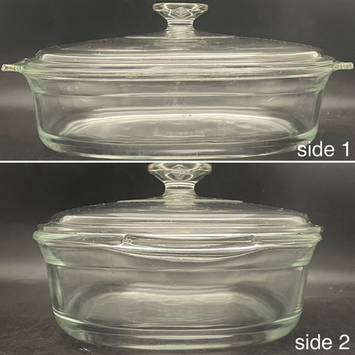 Pyrex Clear Glass 702 Covered Casserole Bowl Roaster c1970s Made in USA 1.8liter - Picture 3 of 12
