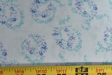 By 1/2 Yd, Lavender Blue Turquoise Floral on Light-Weight Cotton, P8573