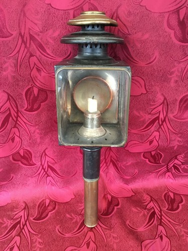 Lanterne De Fiacre En Métal Et Verre Noir – Style Art Déco, H21cm L11,5cm