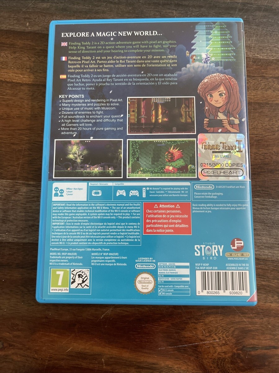 Finding Teddy 2 Wii U #215/3000 Very Rare Tested Working Flawless