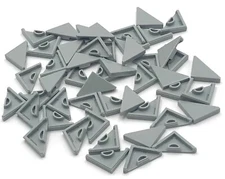 Lego 50 New Light Bluish Gray Tiles Modified 2 x 2 Triangular Pieces
