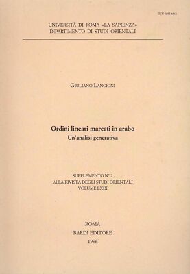 Ordini Lineari Marcati in Arabo. Un'Analisi Generativa - [Bardi Edizioni]