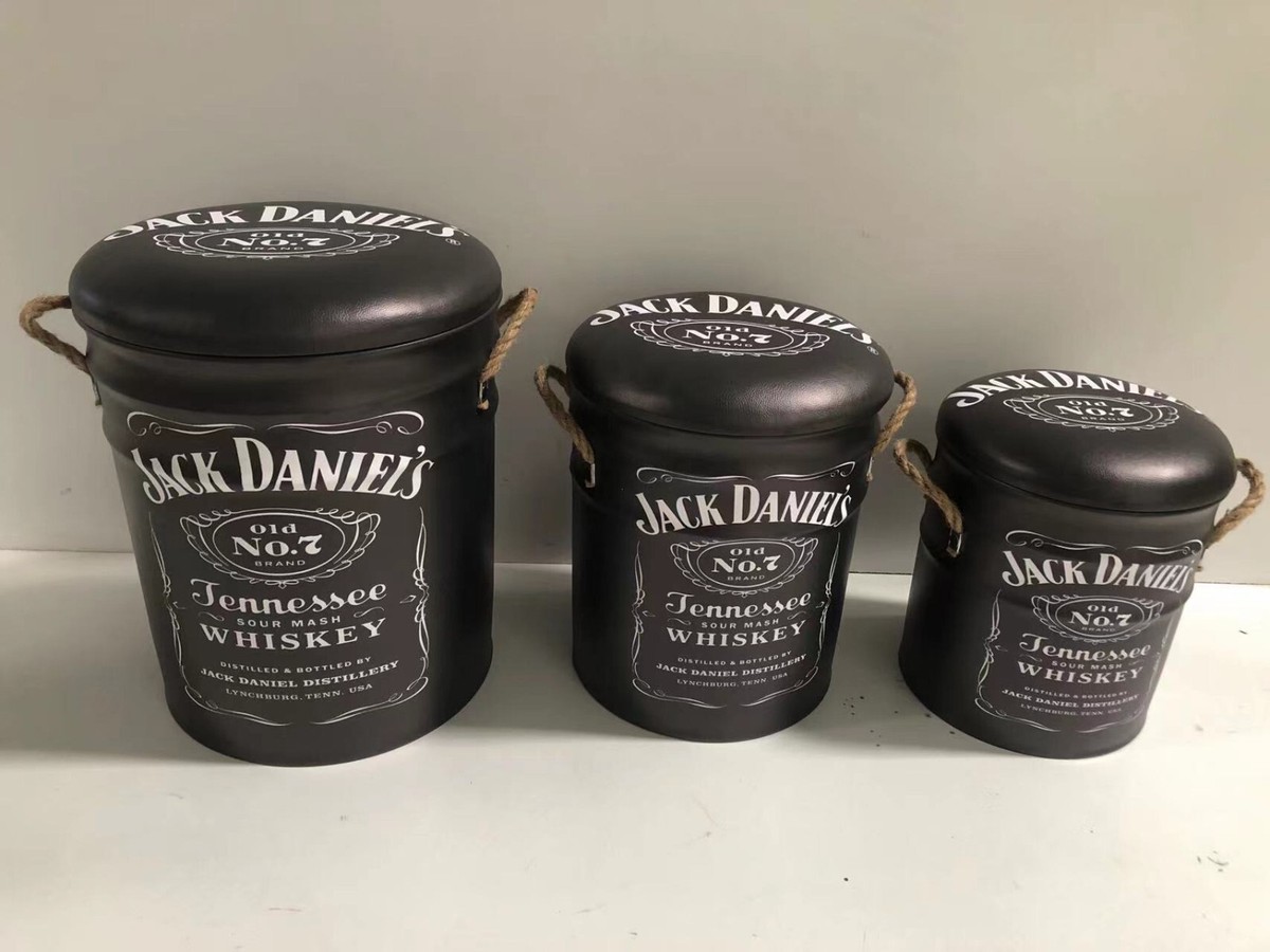 JD Retro Barrel Stool Storage with Padded Lidded Man Cave Bar