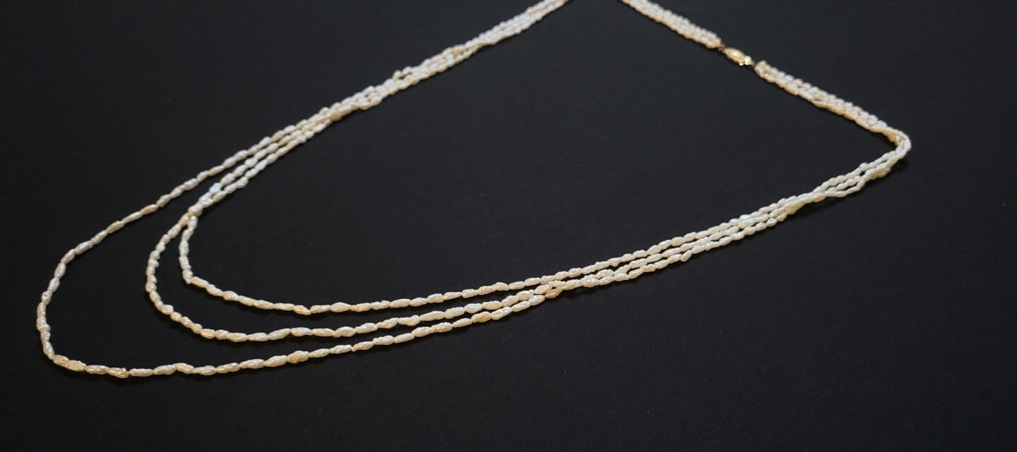 Vintage 14k Yellow Gold Pearl Necklace eBay