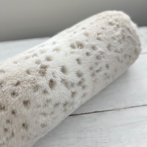 Restoration Hardware Faux Fur Snow Leopard Lumbar Bolster Pillow w/ Insert LARGE - Picture 5 of 14