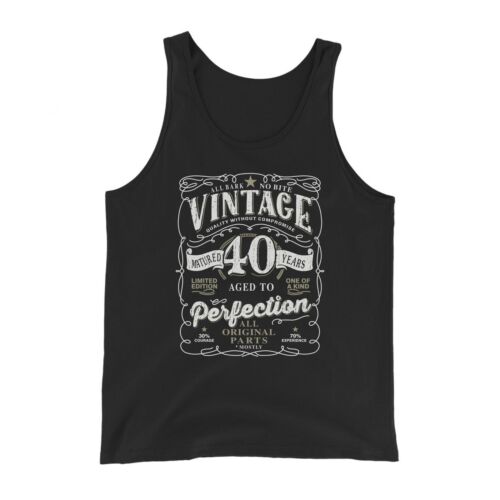 40th Birthday Tank Top Vintage 1984 Aged To Perfection 40 Years Adults Vest - Picture 1 of 7