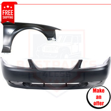 Front Bumper Cover Right Fender Kit 2pc Steel For 1999-2004 Ford Mustang Base Front Bumper Cover Right Fender Kit 2pc Steel For 1999-2004 Ford Mustang Base