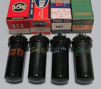 TYPE 6N7 6N7GT TWIN TRIODE NOS TESTED - RCA - RAYTHEON - TUNGSOL - SYLVANIA EACH