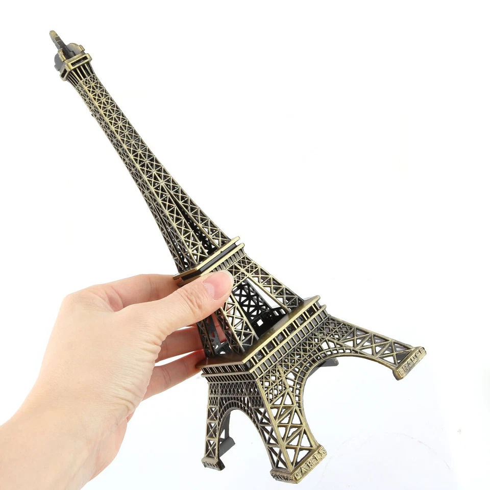 Estatuilla Escultura Modelo Torre Eiffel Metal Adorno Tono Bronce 25cm Altura - Imagen 2 de 3