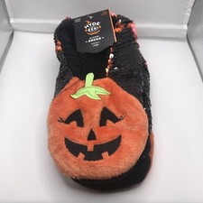halloween pumpkin slippers size M/L 8-10 