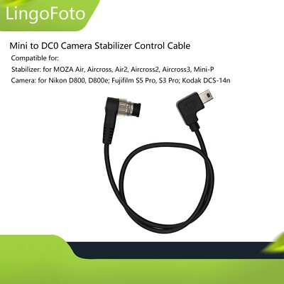Mini to DC0 Stabilizer Camera Control Cable for MOZA Air Air2 for Nikon D800