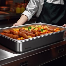 VEVOR 6PCs Bac Gastronorme GN 1/1 Récipient Inox Bain-marie 15 cm Profondeur