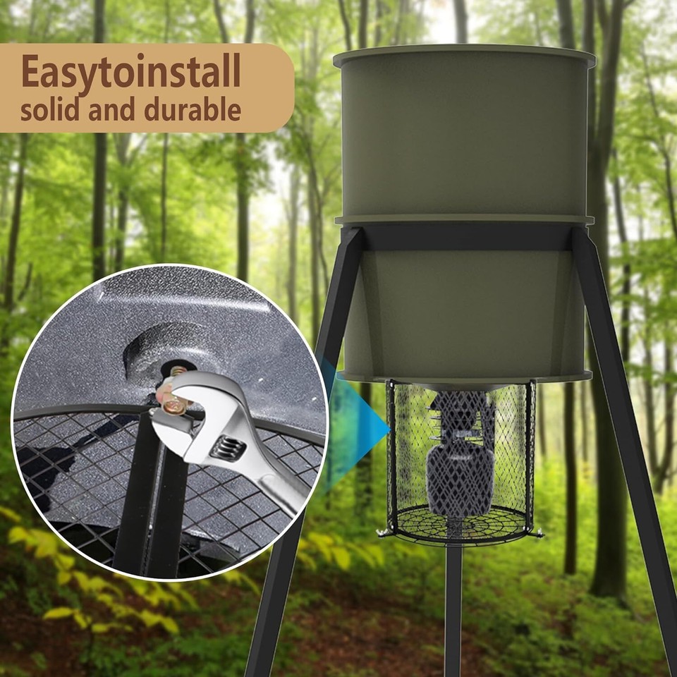 Deer Feeder Varmint Guard 12.3” x 11.8” Cage for Feeder, Keep black