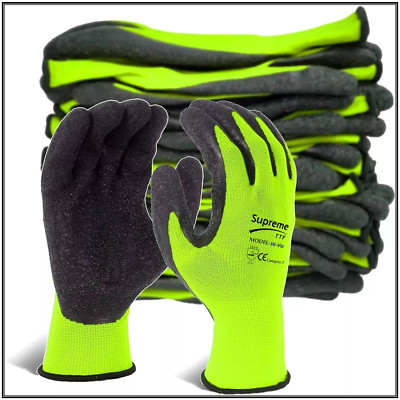 24 Paar Thermo Winter Bauherren Latex beschichtete Arbeitshandschuhe Gartenarbeit Bau