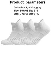 Athletic Running Ankle Socks Low Cut Cushioned Anti-slid Sports Socks 3Pairs
