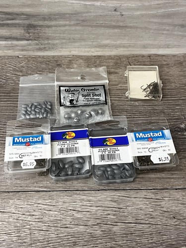 Fly Fishing Hooks Clam Shot Weights Split Shot Lot Mustad
