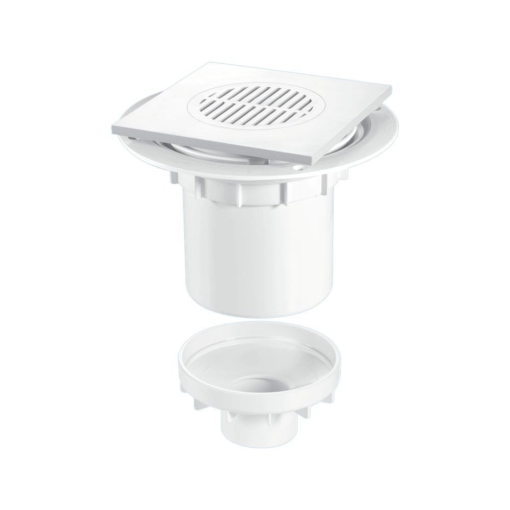 McAlpine TSG2T6WH 75mm Water Seal Gully with Outlet for Tiled or Stone Floors