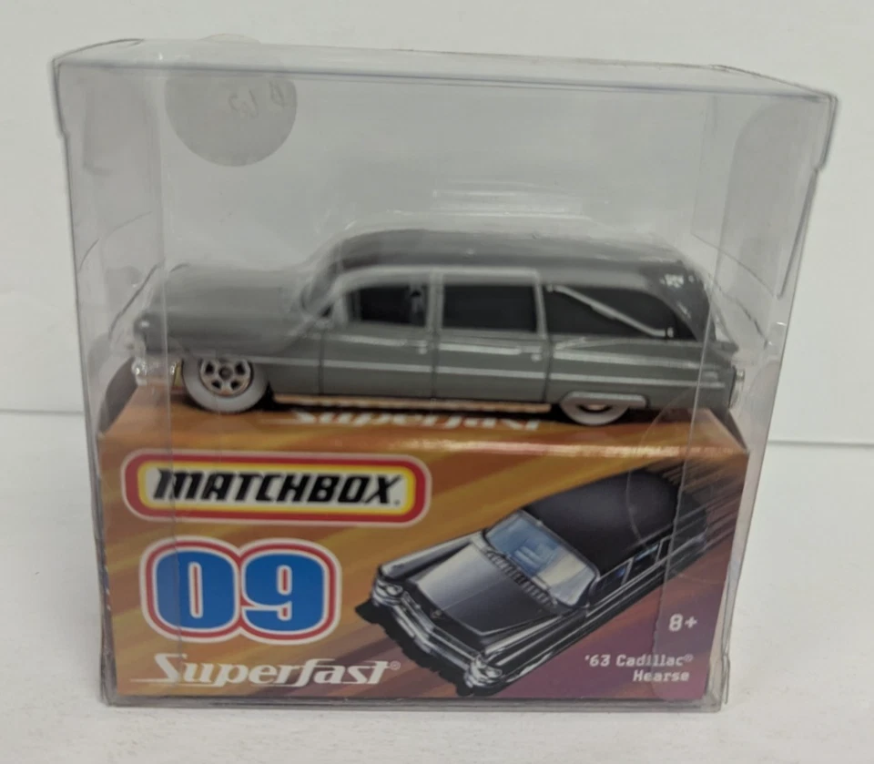 Matchbox 09 Superfast 63 Cadillac Hearse Silver Grey 2007 Mattel - Image 3 of 4