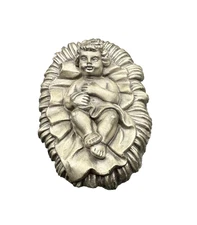 Towle Silversmiths Pewter Nativity Baby Jesus in Manger