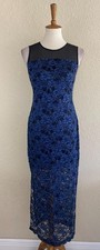 Cece Womens Long Lace Dress Blue Size 2