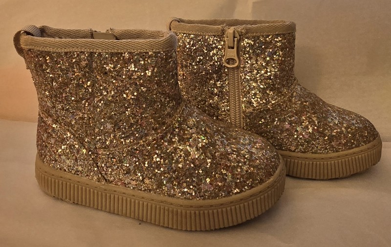 Cat & Jack's Glittery Gold Little Girls Boots-Size 7