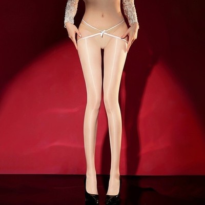 Closed/Open Crotch Pantyhose 1D Nylon Oily Shiny Glossy Smooth Stockings Tights