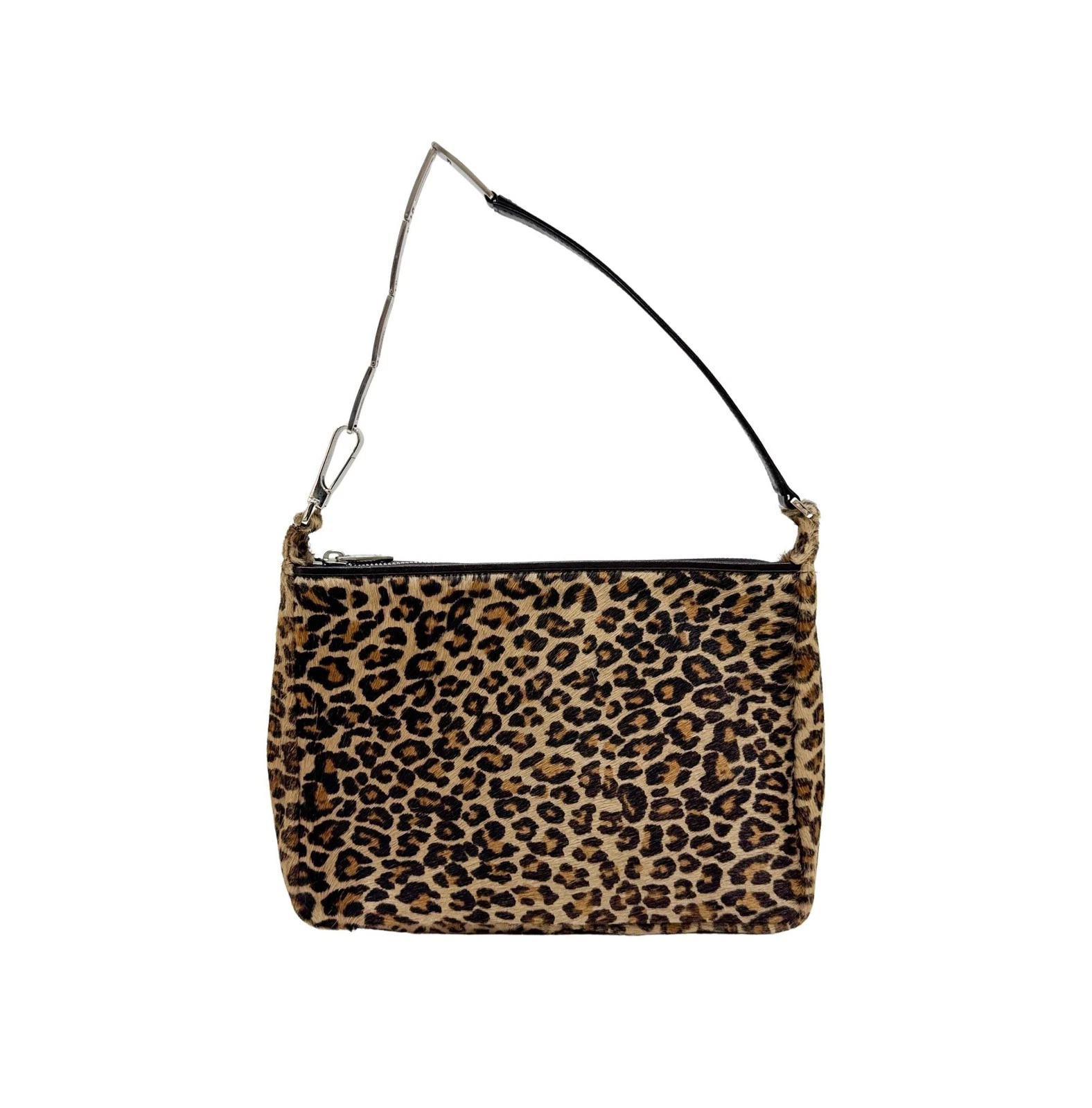 Fendi — FENDI Brown Leopard Print Pony Hair Shoulder Bag