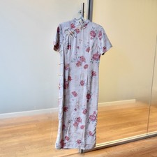 Beige Red Flora Qipao Long Dress - Chinese Traditional Cheongsam