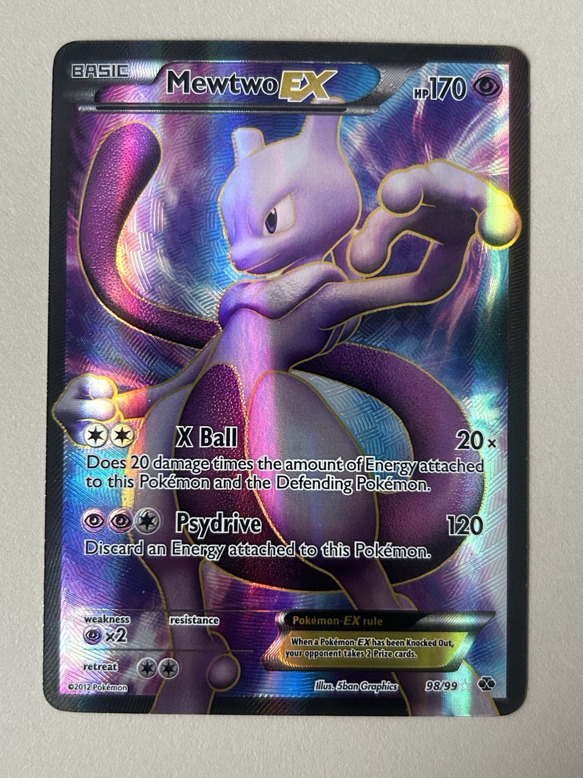 Mewtwo EX (98 Full Art) 98/99 Next Destinies Holo mint condition!!