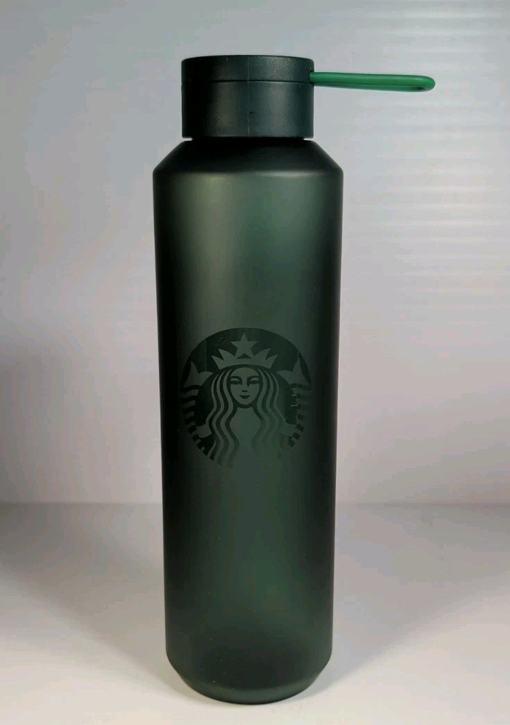 Starbucks Emerald Green Water Bottle 24oz Soft Texture Plast