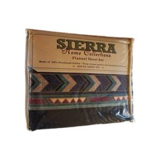SIERRA Home Collection Queen Size Flannel Sheet New 100 Cotton Floral