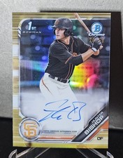 2019 Bowman Chrome Draft GOLD REFRACTOR 1st AUTO Hunter Bishop #'d 20/50