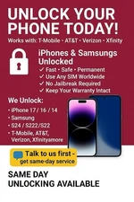 T-mobile Sprint verizon xfinity AT&T Samsung Iphone unlock service PLEASE READ