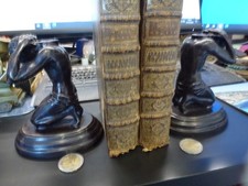 paire serre livres en bronze aux négrillons en Atlas,vintage 20 ème