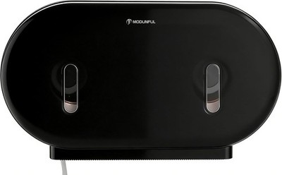 Twin Jumbo Toilet Roll Dispenser: Double 9 Inch Paper Holder Wall Mount with Key