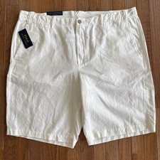 NWT Polo Ralph Lauren Men's Classic Fit Cotton-Linen White Chino Shorts sz 42T