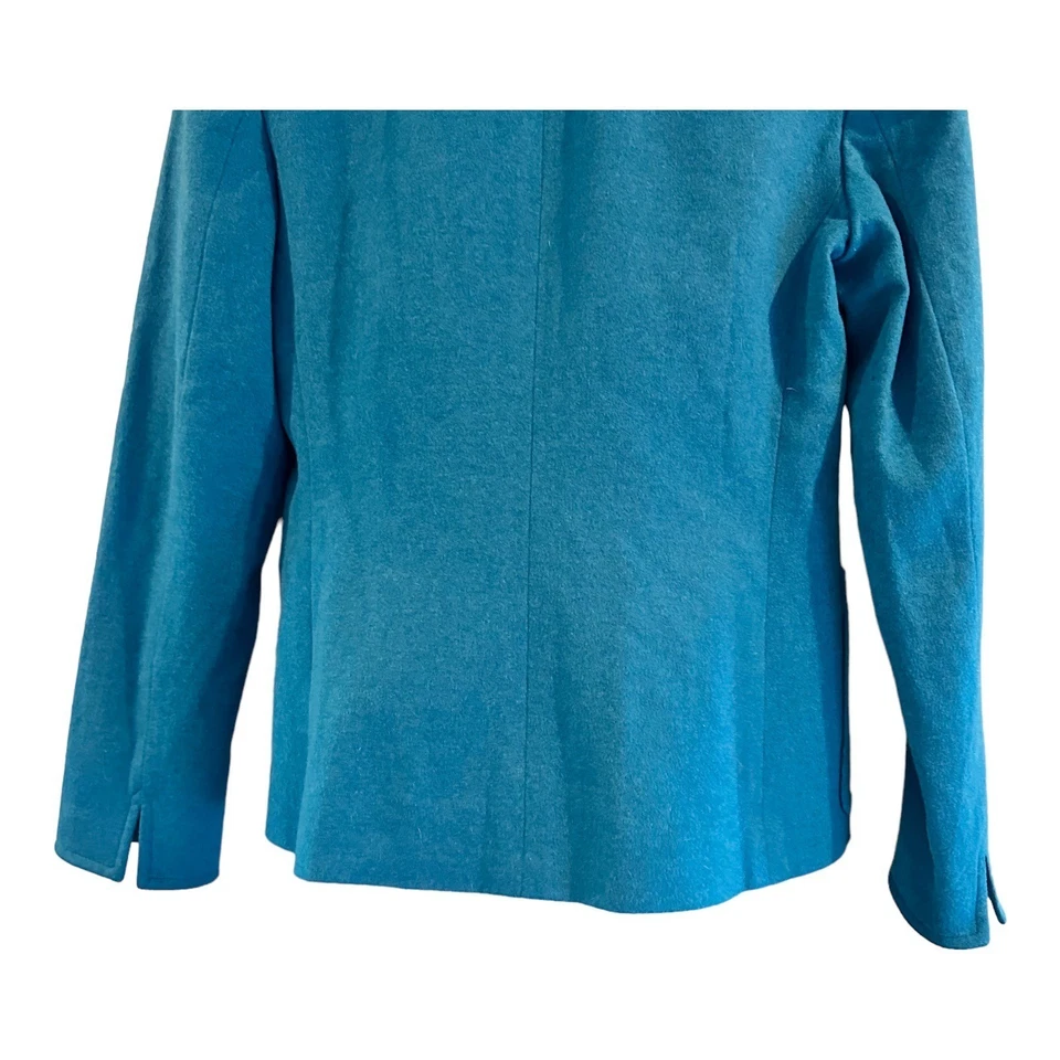 Akris Punto Wool Angora Two Button Blazer Womens Size 6 Blue Long Sleeve READ - Image 4 of 4