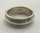 Vintage Sterling Silver Mens Wedding Band Size 10.75