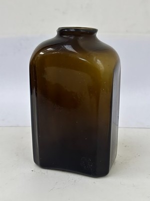 59670 Old Vintage Antique Black Glass Bottle Free Blown Pontil Utility Snuff Jar