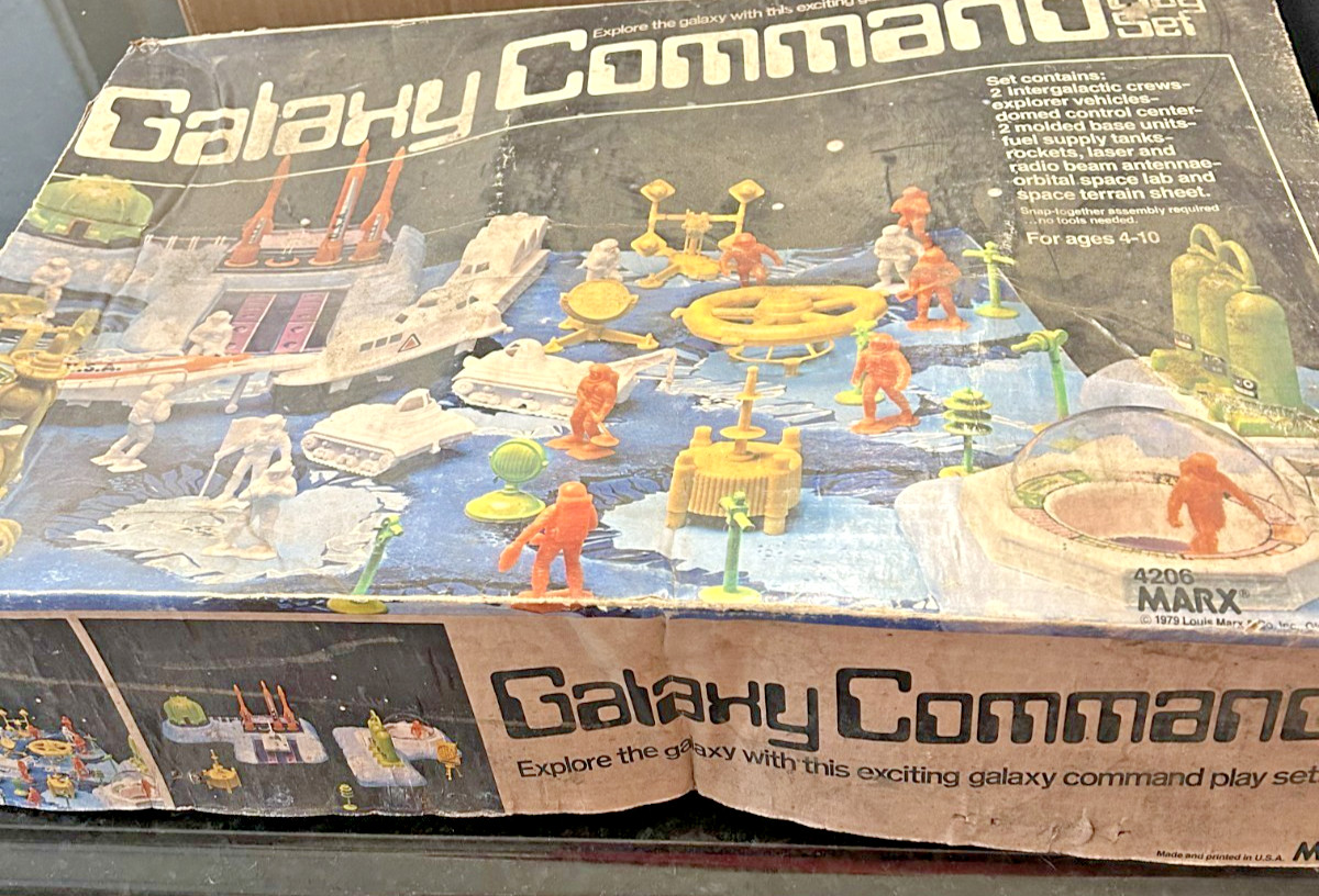 Vintage Marx Galaxy Command Playset Original Box Sci-Fi Space Game 22x14