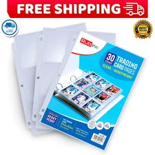 540 Pockets Card Sleeves Binder Sheets Baseball Card Sleeves Pages for 3 Ring