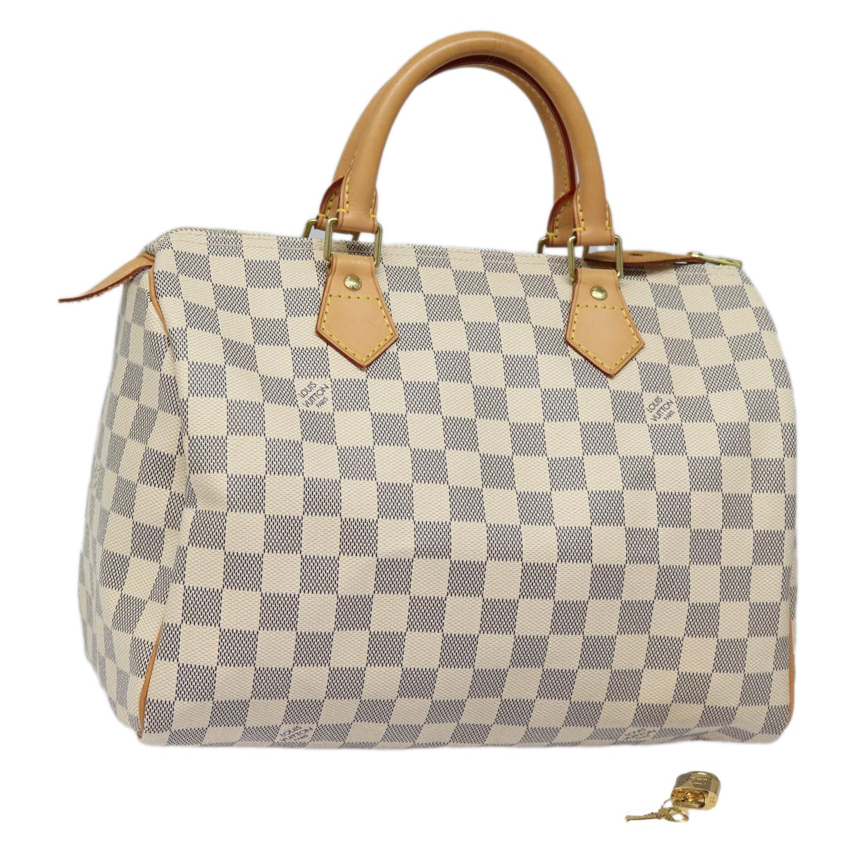 LOUIS VUITTON Damier Azur Speedy 30 Hand Bag N41533 LV Auth 83636AV