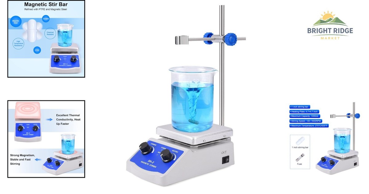 Magnetic Stirrer Hot Plate Mixer with 1000ml Capacity and