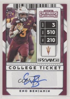 2020 Contenders Draft Picks College Ticket Eno Benjamin #140 Rookie Auto RC 0q3